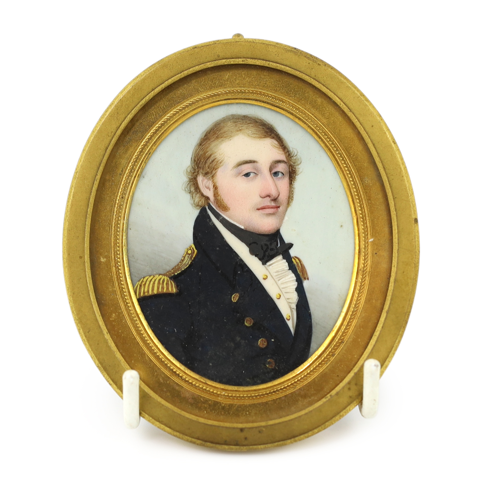 Frederick Buck (Irish, 1771-1840), Portrait miniature of a naval officer, watercolour on ivory, 6.3 x 5cm. CITES Submission reference 8A2S9SYD